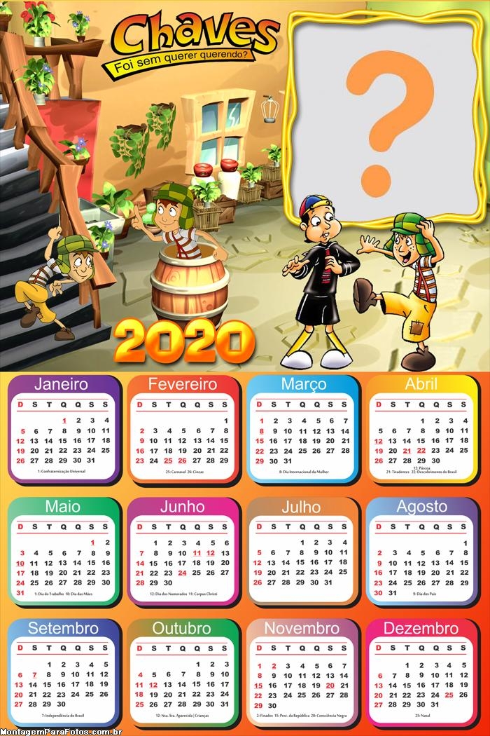 Calendário 2020 Chaves Desenho