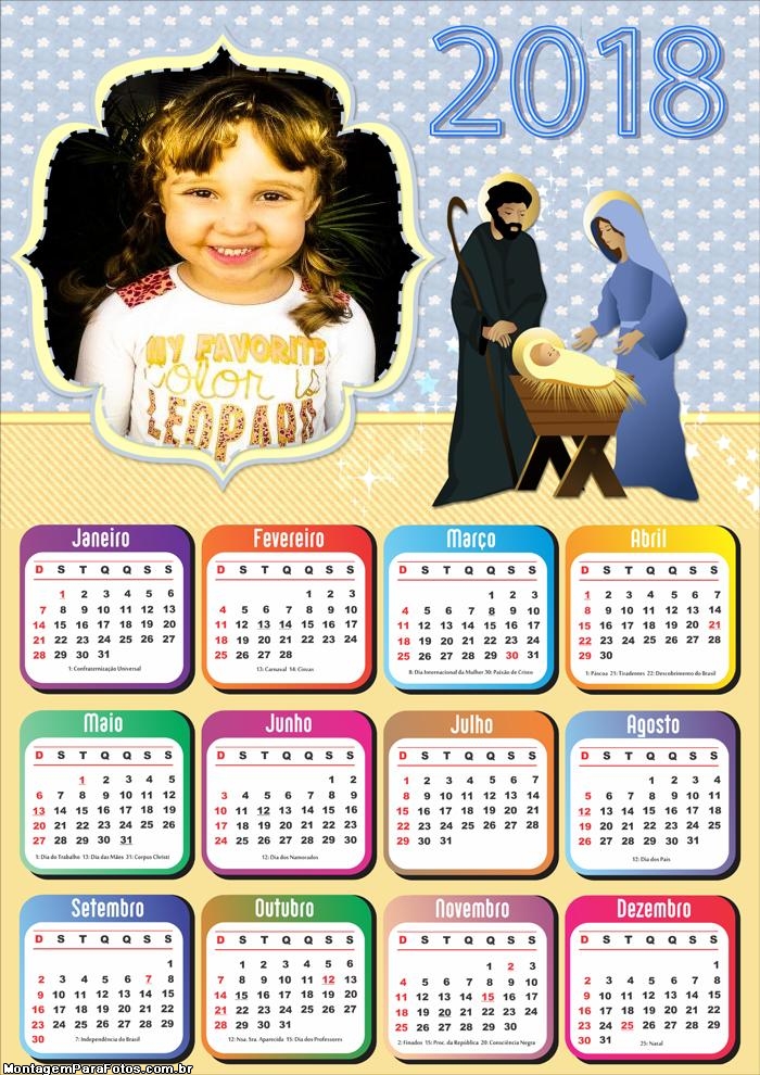 Foto Calendário 2018 Menino Jesus