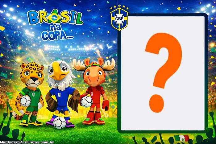 Brasil na Copa Macotes 2026 Moldura para montagem