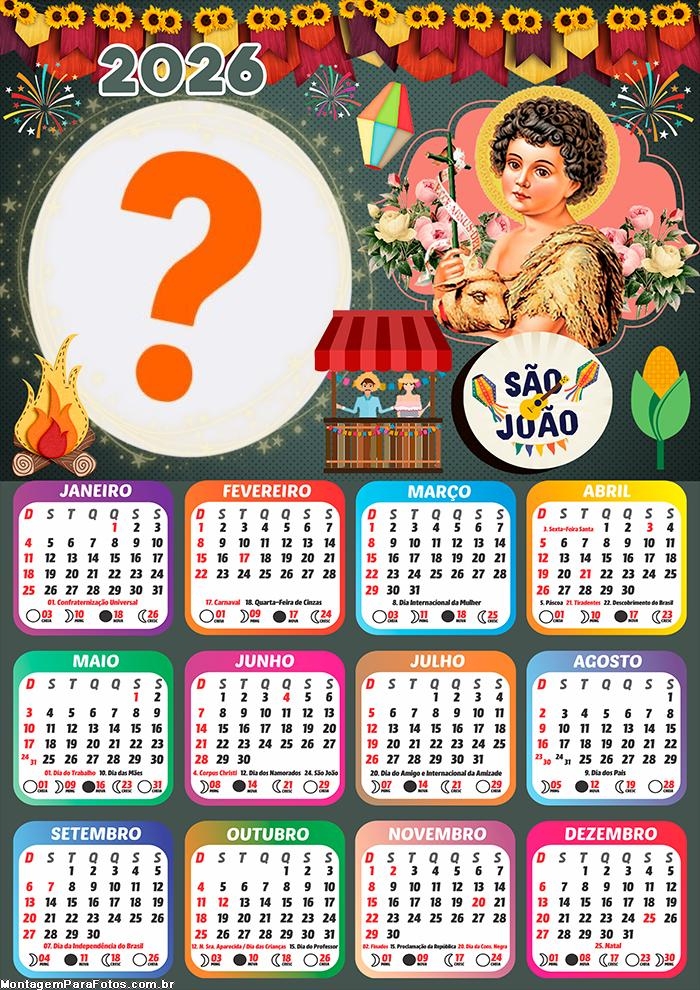Foto em Calendário 2026 São João Festa Junina Online