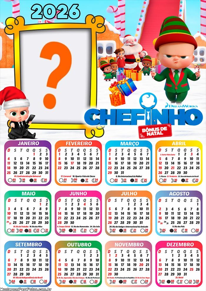 Foto em Calendário 2026 Natal do Poderoso Chefinho Online