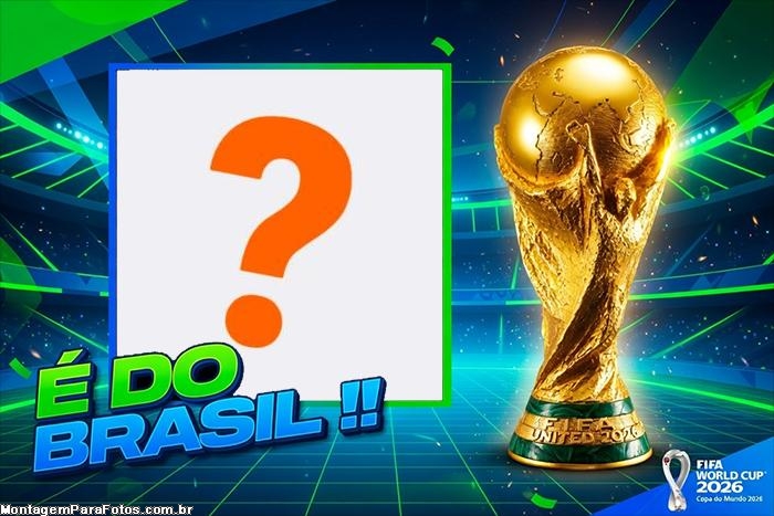 É do Brasil Taça da Copa do Mundo moldura para foto