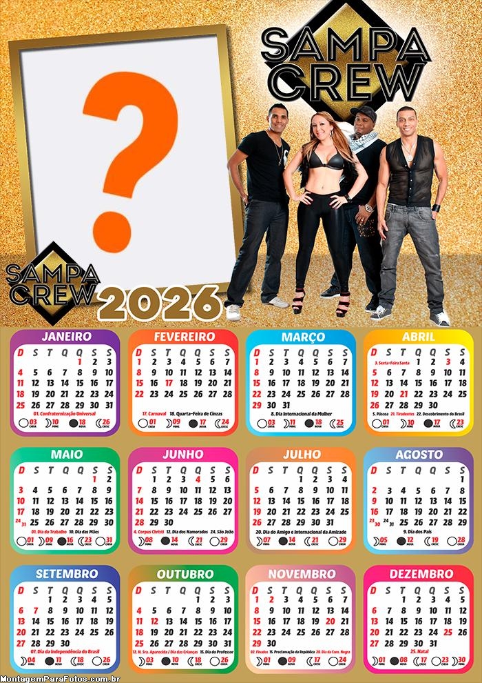 Calendário 2026 Sampa Crew Foto Moldura