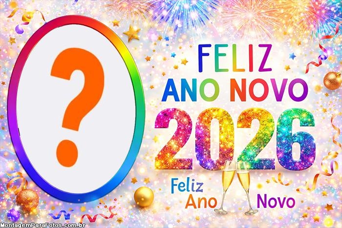 Foto montagem Colorida Feliz Ano Novo 2026