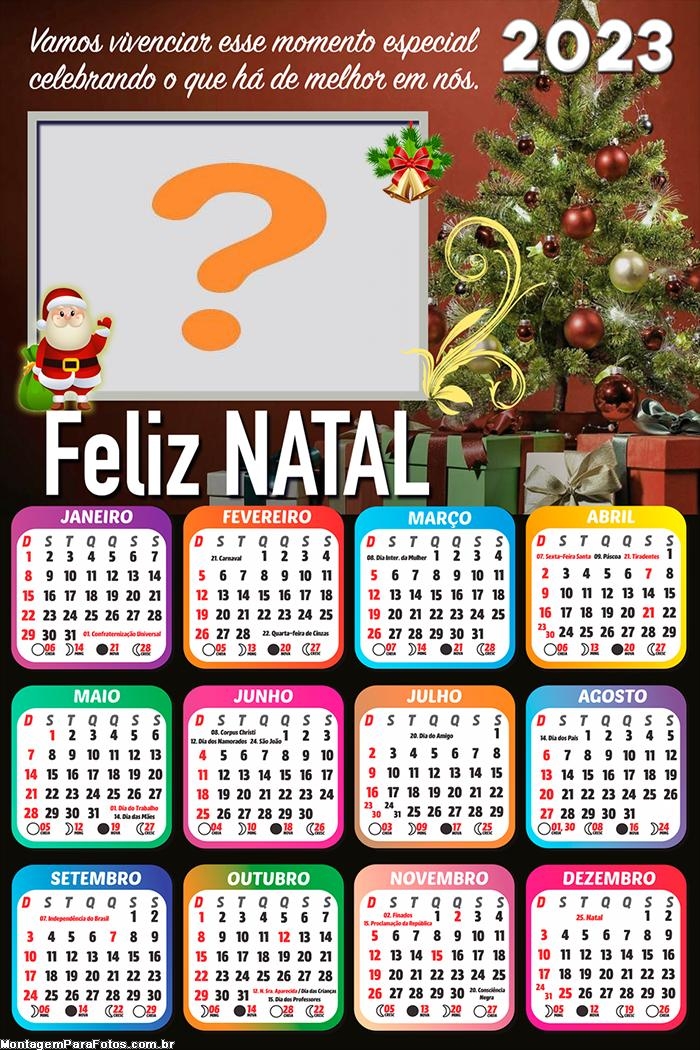 Calendário 2023 Feliz Natal Celebrando o que há de melhor