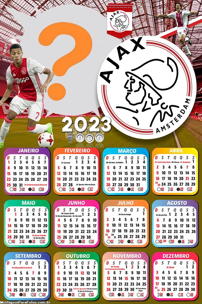 Calendário 2023 Virtual Ajax Amsterdam