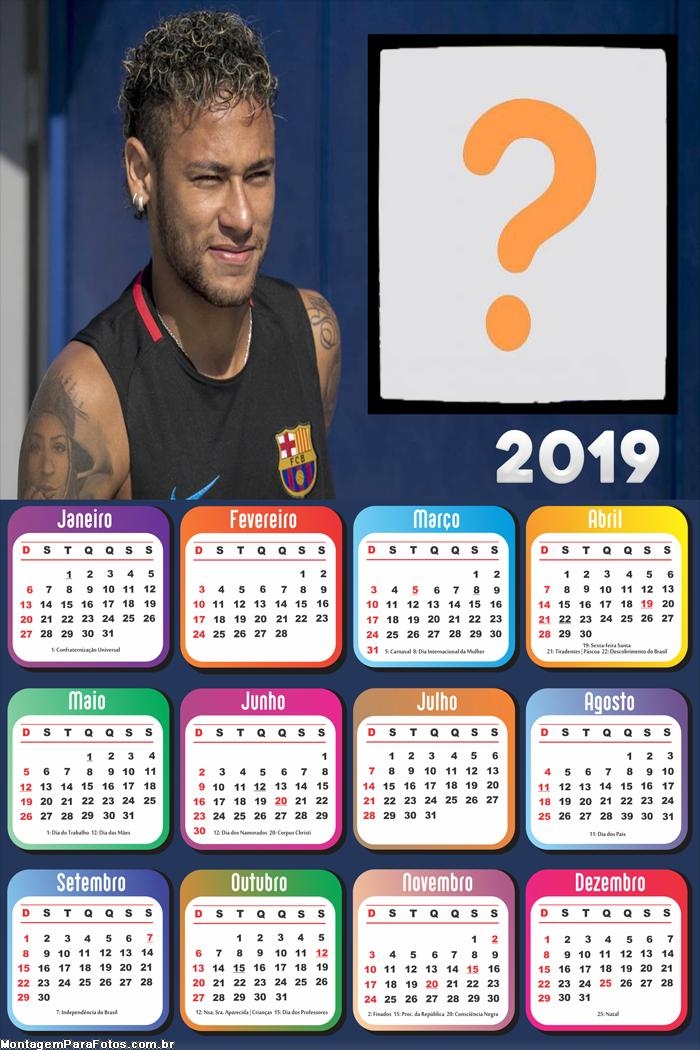 Calendário 2019 do Neymar