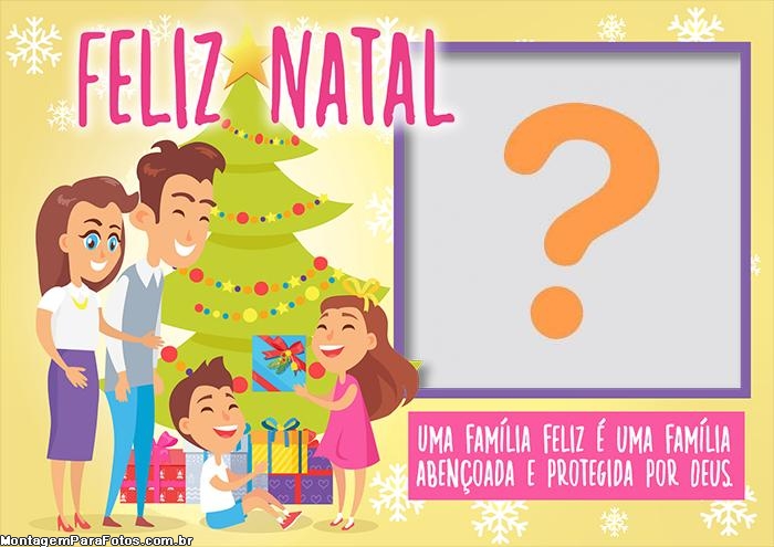 Colar Foto Grátis Feliz Natal Família Abençoada