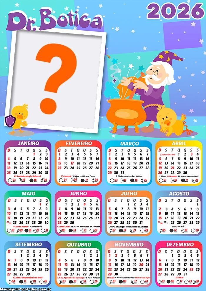 Calendário 2026 Dr Botica Criar Montagem