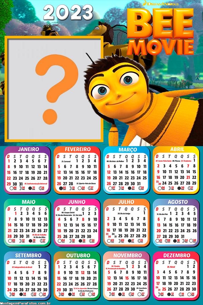 Calendário 2023 Bee Movie Montar Grátis