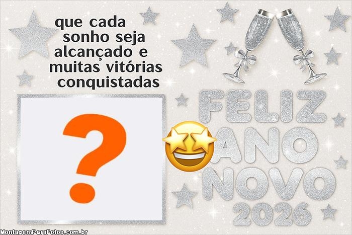 Montagem de fotos rápida Ano Novo Foto e Frase 2026