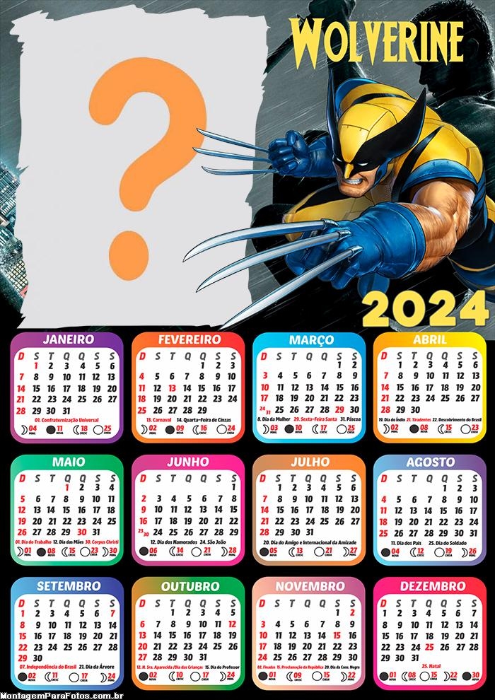 Calendário 2024 Wolverine Montar Online