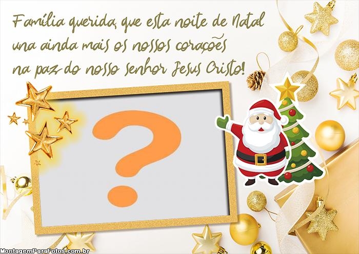 Moldura de Feliz Natal Mensagem para Família