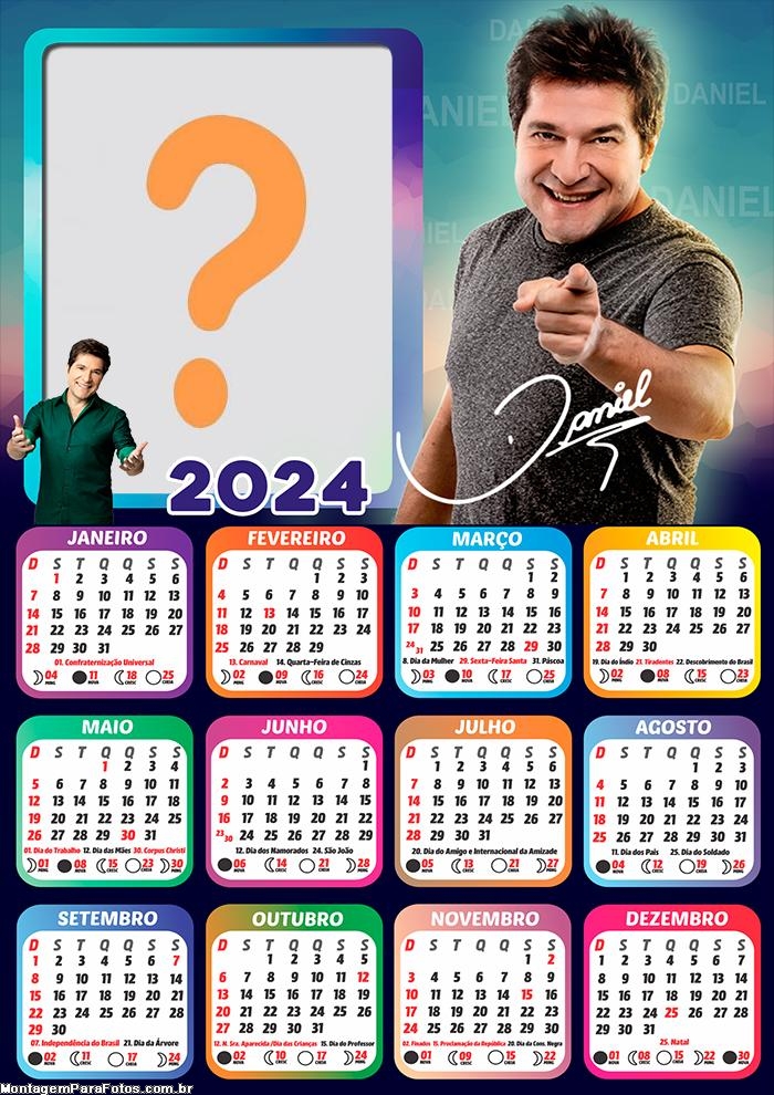 Foto Moldura Grátis Calendário 2024 Daniel Cantor