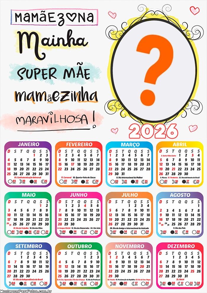 Foto em Calendário 2026 Mamãezona Online