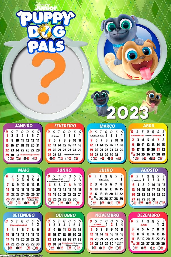 Calendário 2023 Puppy Dog Pals Editar Online