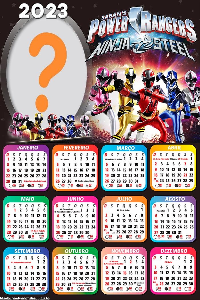 Calendário 2023 Power Rangers Ninja Steel Montagem