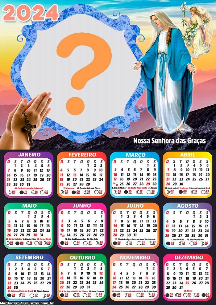 Fazer Montagem Online Calendário 2024 Nossa Senhora das Graças