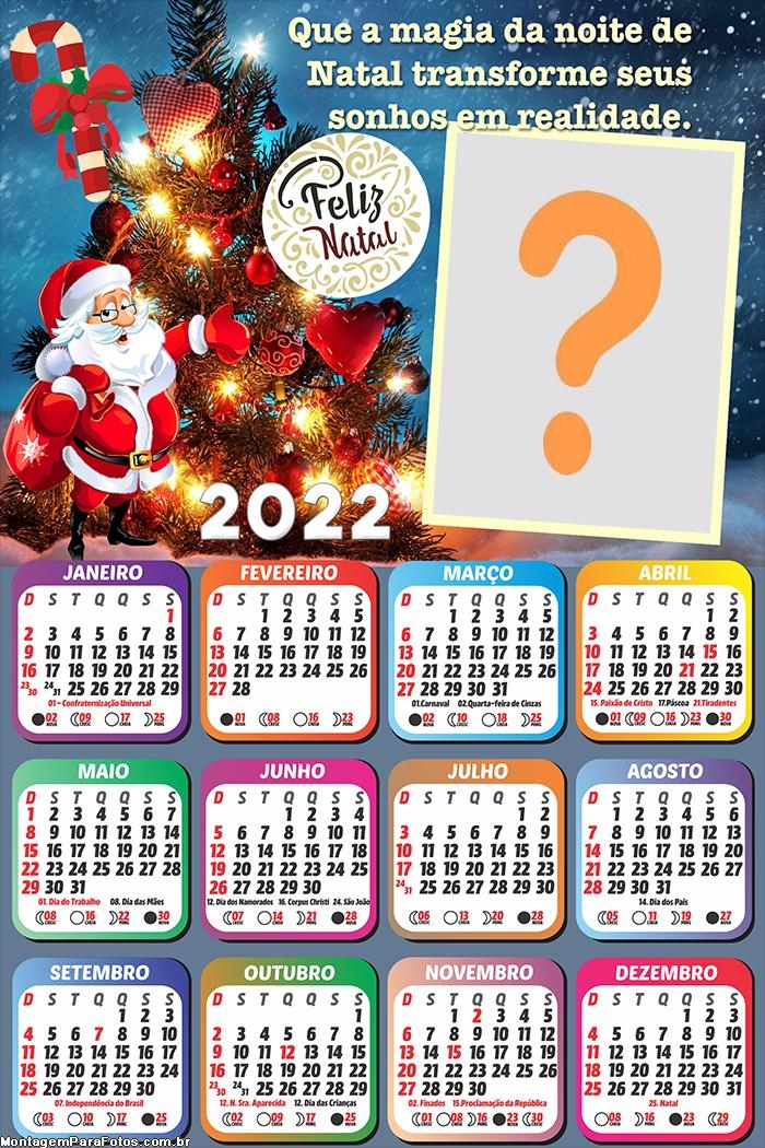 Calendário 2022 Magia Natalina Papai Noel