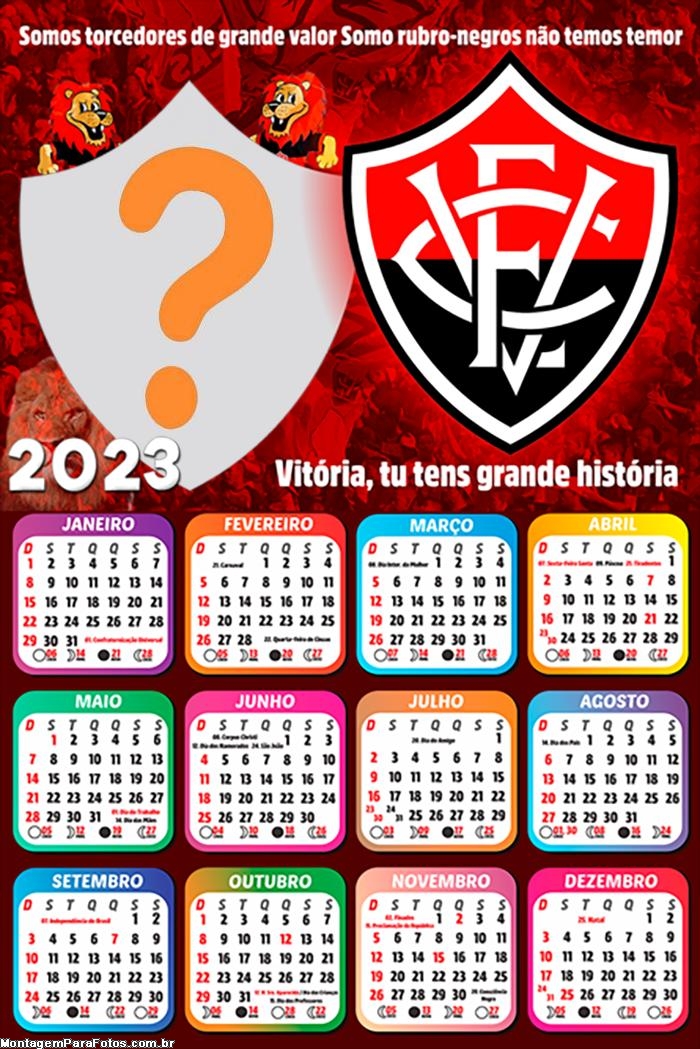 Calendário 2023 Fazer Colagem Online Esporte Clube Vitória