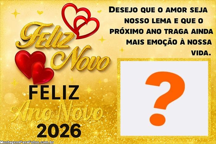 Feliz 2026 para Casais criador de montagem de fotos