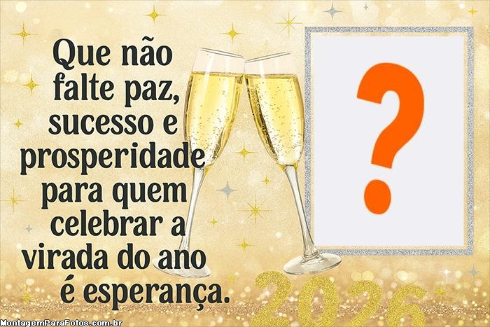 Montagem de foto em Cartão de Ano Novo