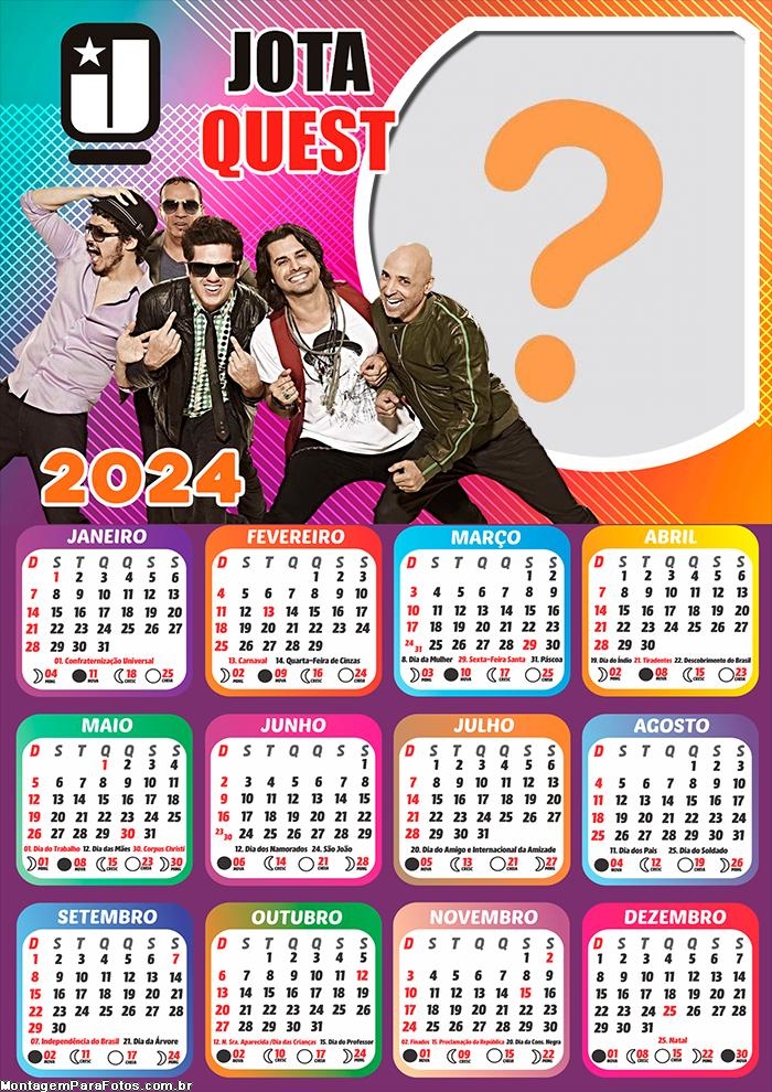 Calendário 2024 Jota Quest Colagem Online de Imagem