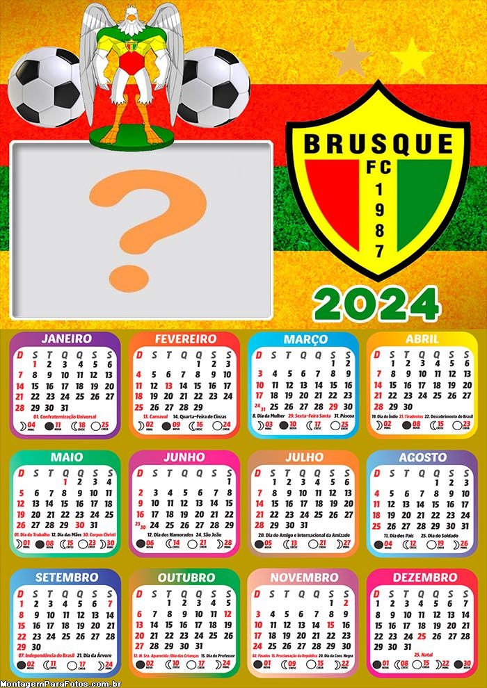 Calendário 2024 Brusque Montagem de Foto Gratuita