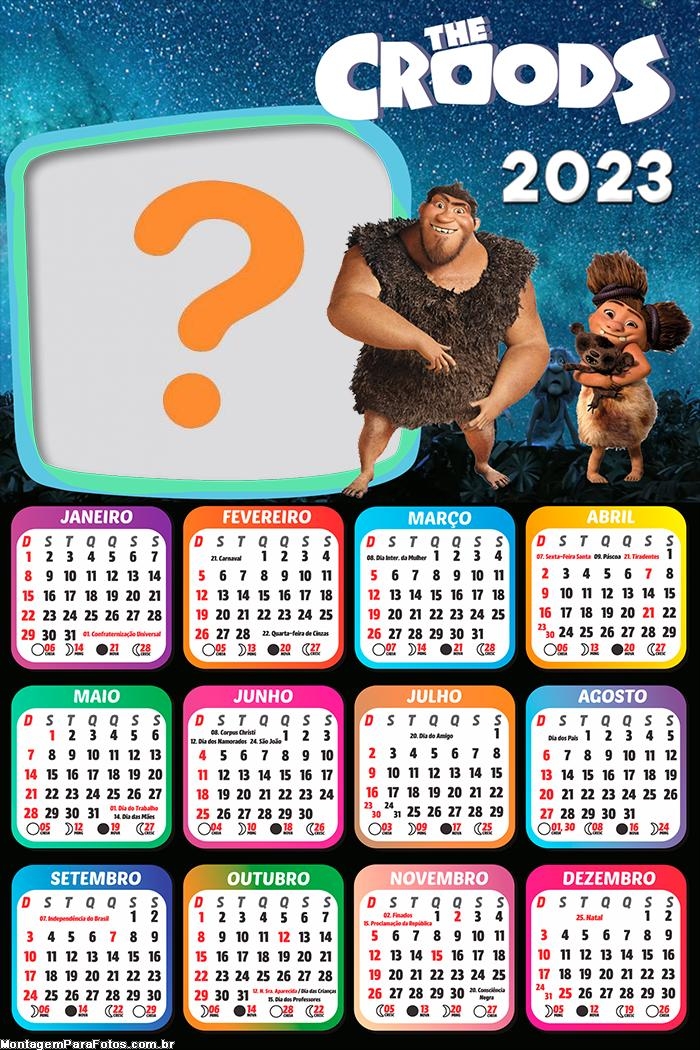 Calendário 2023 The Croods Foto Grátis