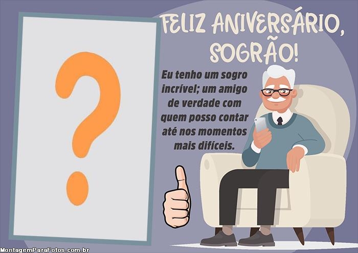 Feliz Aniversário para Sogro Montar Foto Grátis