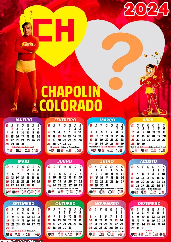 Colar Grátis Online Calendário 2024 Chapolin Colorado