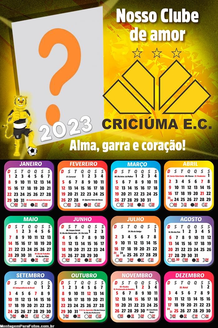 Calendário 2023 Criciúma Editar Fotos Montagem