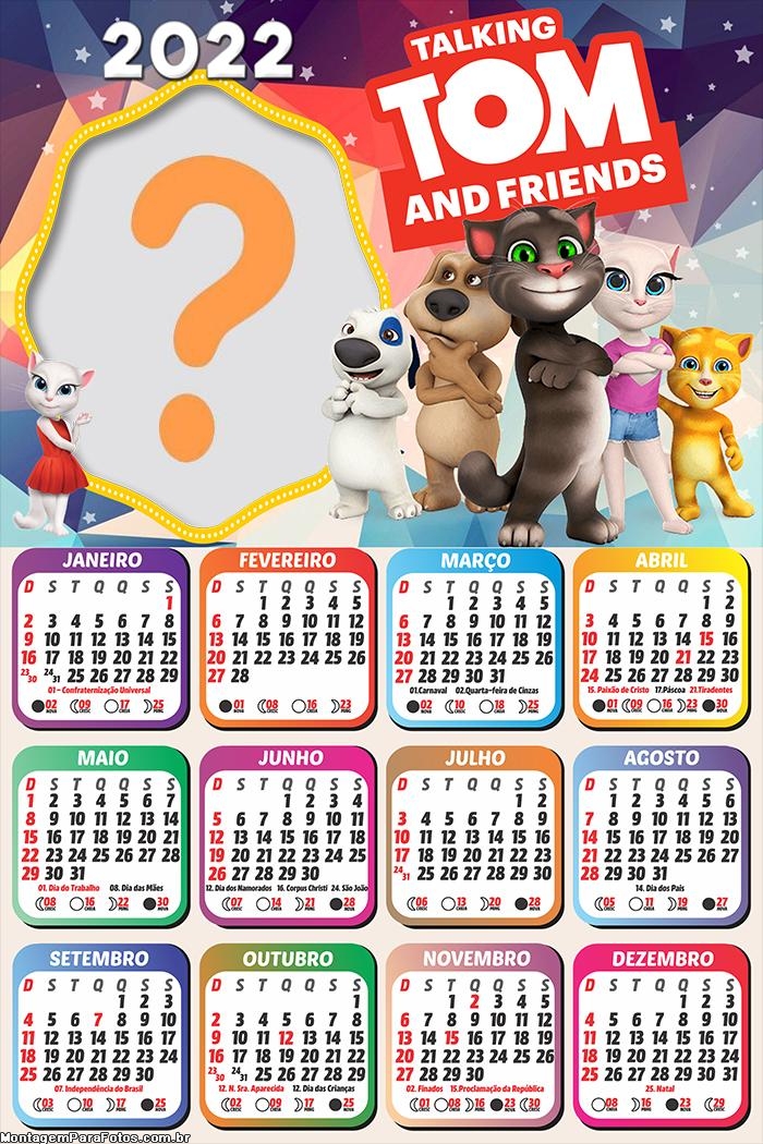 Calendário 2022 Talking Tom and Friends Online