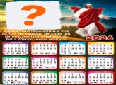 Calendário 2026 Feliz Páscoa Jesus Cristo Colagem de Fotos