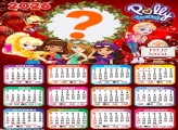 Calendário 2026 Feliz Natal Polly Pocket Fazer Colagem Grátis