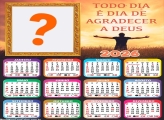 Calendário 2026 Gratidão a Deus Montagem de Foto
