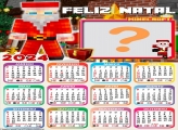 Calendário 2024 Papai Noel MineCraft Colar Foto Infantil