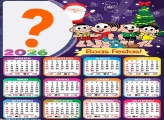 Calendário 2026 Boas Festas Turma da Mônica Juntar Foto Online