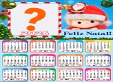 Calendário 2026 Feliz Natal Menino Noel Foto Montagem