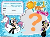 Convite Pool Party Minnie