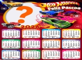 Calendário 2026 Feliz Páscoa Hot Wheels Colar Foto Online