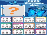 Calendário 2023 Borboleta Azul para Imprimir Grátis