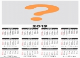Calendário 2019 para Empresa e Comércio
