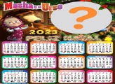 Calendário 2023 Feliz Natal Masha e o Urso Colar Grátis Online