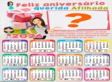 Calendário 2026 Feliz Aniversário Madrinha para Afilhada Foto Colagem