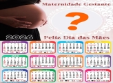Calendário 2026 Grávida Feliz Dia das Mães Foto Moldura