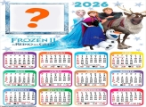 Calendário 2026 Frozen Personagens Juntar Foto Online