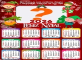 Foto Calendário 2026 Feliz Natal Duendes do Papai Noel Grátis
