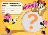 Convite Minnie Vestido Amarelo