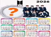 Calendário 2026 BTS Membros Emoldurar Foto Online